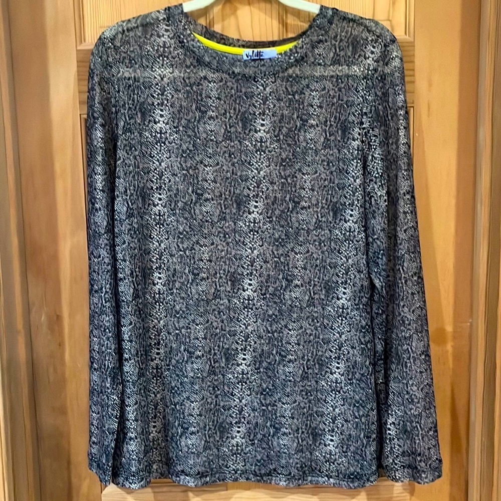 Sheer snakeskin print shirt
